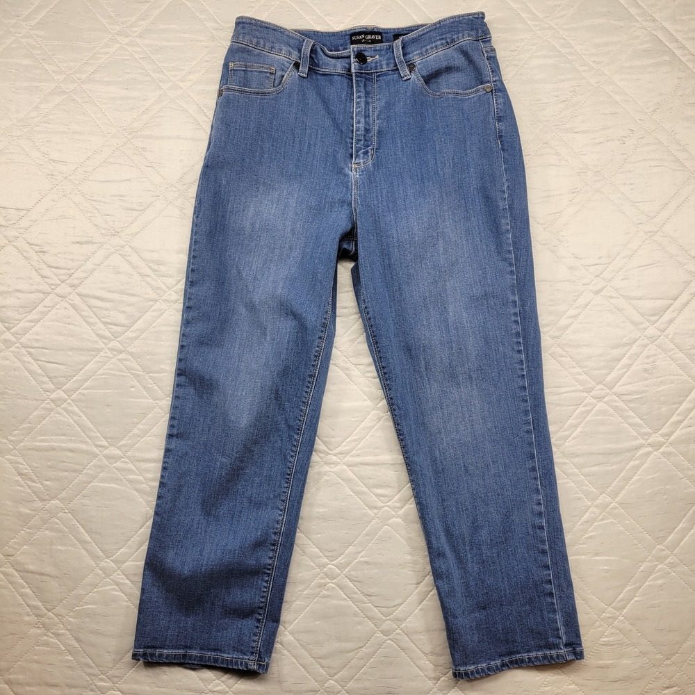 Susan Graver Jeans Straight Leg blue‎ jeans size10